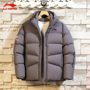 李宁棉服男秋冬季 保暖加厚青少年棉衣CBA宽松运动服外套 2025新款