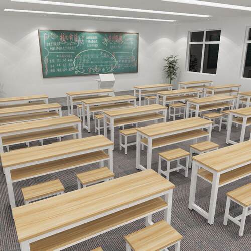 育机wk909构课桌椅简约长培训书桌学桌校学生单双人写字课教条厂