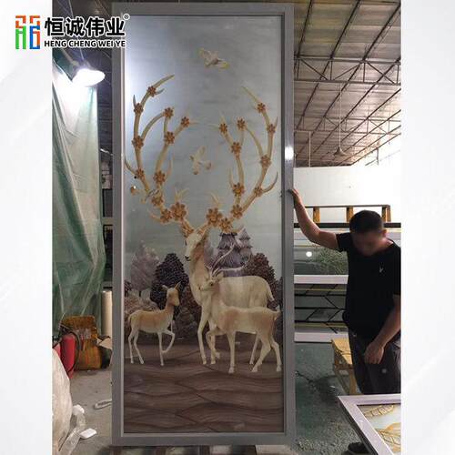 玻璃拉门房HC-R2513uv打印机印厨隔断艺术彩色数码木板打机门UV直
