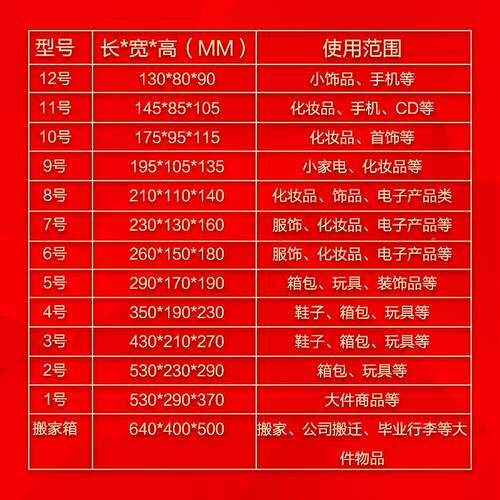 -12号家快递纸箱邮政打SST包发货小纸1盒特硬搬纸箱包装盒子厂家