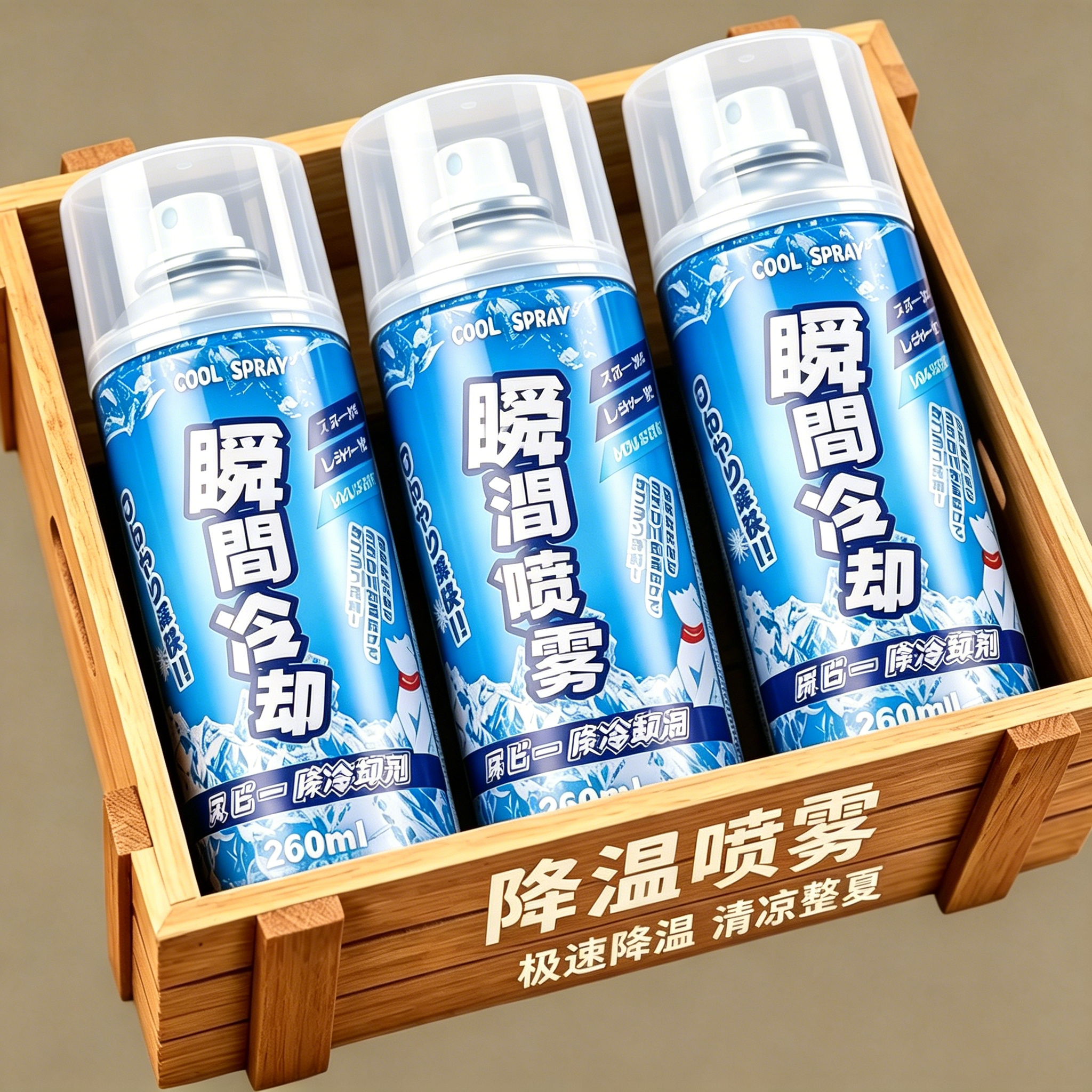 夏天汽车降温喷雾手机散热瞬间冷却运动冷冻清凉迅速制冷干冰神器