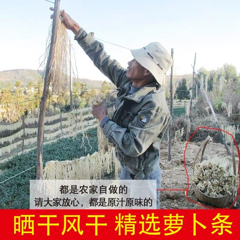 新货超值购无盐原味晒干湖南农家萝卜干自制干脱水蔬菜萝卜条250g