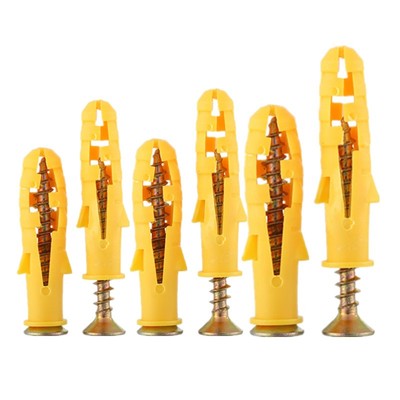 小黄鱼膨胀螺丝塑料膨胀管胶塞螺x栓涨塞自攻螺丝钉套装6/8/10mm