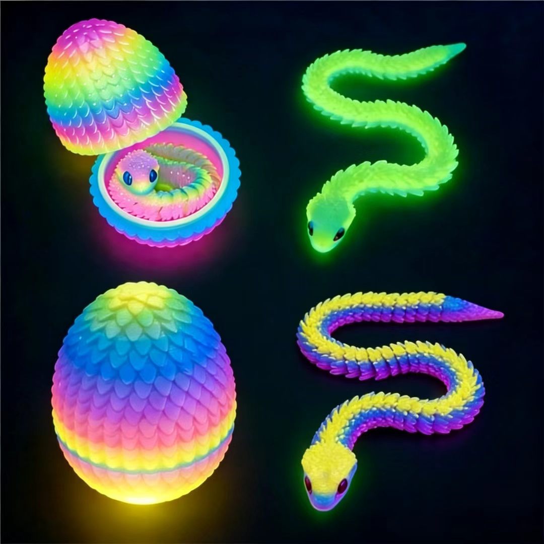 3D打印蝰蛇蛇年关节可活动仿真眼睛玩具宠物装饰品摆件生日礼物品
