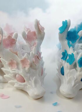 3D打印樱花龙关节可活动玩具创意中国龙网红摆件创业