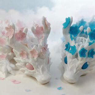 3D打印樱花龙关节可活动玩具创意中国龙网红摆件创业