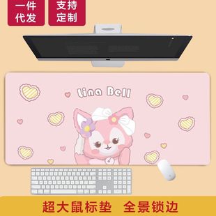 日本MUJIE鼠标垫超大可爱主题键盘垫加大加厚锁边大号办公桌垫