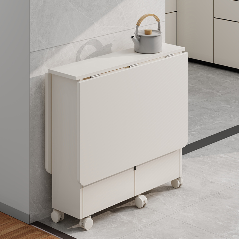 家用折叠桌简易小餐桌饭台厨房移动餐桌椅白色饭桌吃饭桌子餐桌