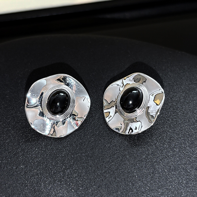 黑玛瑙欧美夸张银色不规则独特