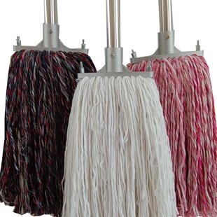 长手柄不锈钢拖把杆铝合金夹子扫地拖地棉线家用吸水拖把耐用
