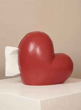 精选MOMO红色爱心纸巾盒玄关客厅桌面抽纸盒创意高档精致陶瓷家居