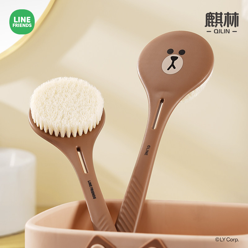 布朗熊洗澡刷长柄软毛沐浴刷子搓泥去灰搓澡刷擦背