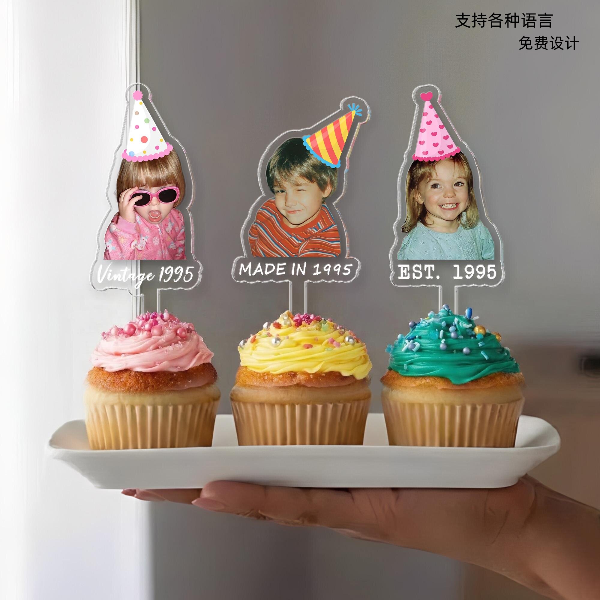 定制照片生日蛋糕装饰，趣味生日派对，送给女儿、儿子的生日礼物