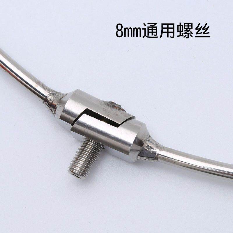 实心不锈钢抄网圈抄网头可折叠抄网头实心一体抄网圈8m螺丝抄网头