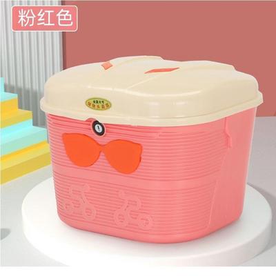 电动自行车前车筐带锁防雨车篮大容量头盔收纳车篮菜篓加厚储物箱
