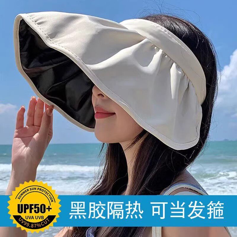 【大帽檐】防紫外线黑胶贝壳帽