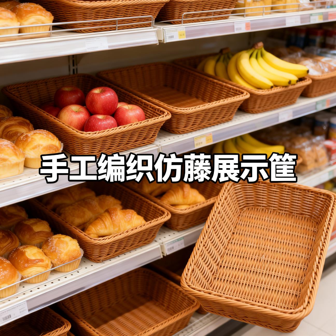 仿藤编水果盘面包篮摆摊