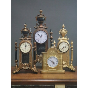 仿古台钟 包邮 钟表客厅时钟摆件大号坐钟复古仿铜金色座钟美式 欧式