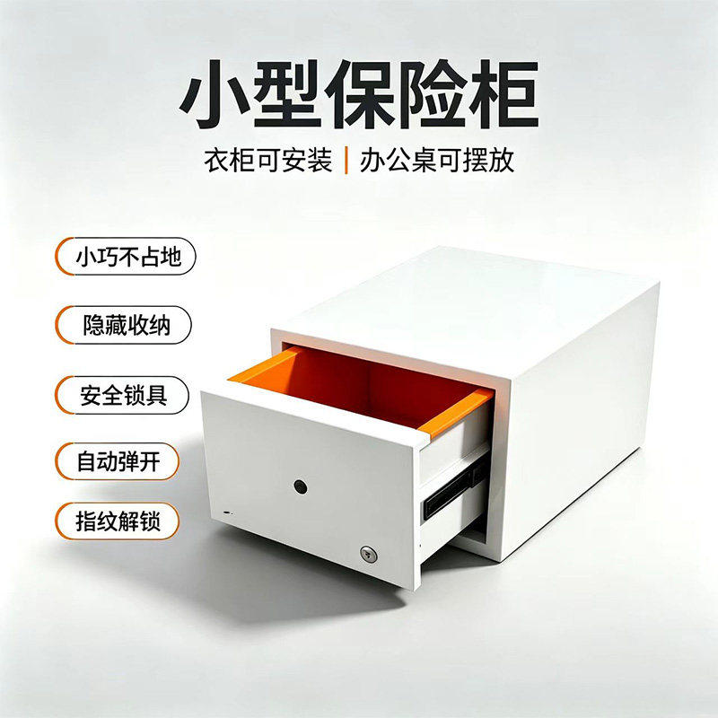 丽科指纹保险柜家用小型桌面保险箱防盗首饰收纳嵌入式衣柜保管箱