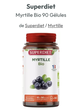 法国SUPERDIET舒伯妮尔北欧越橘护 眼胶囊保护视 力儿童学生成人