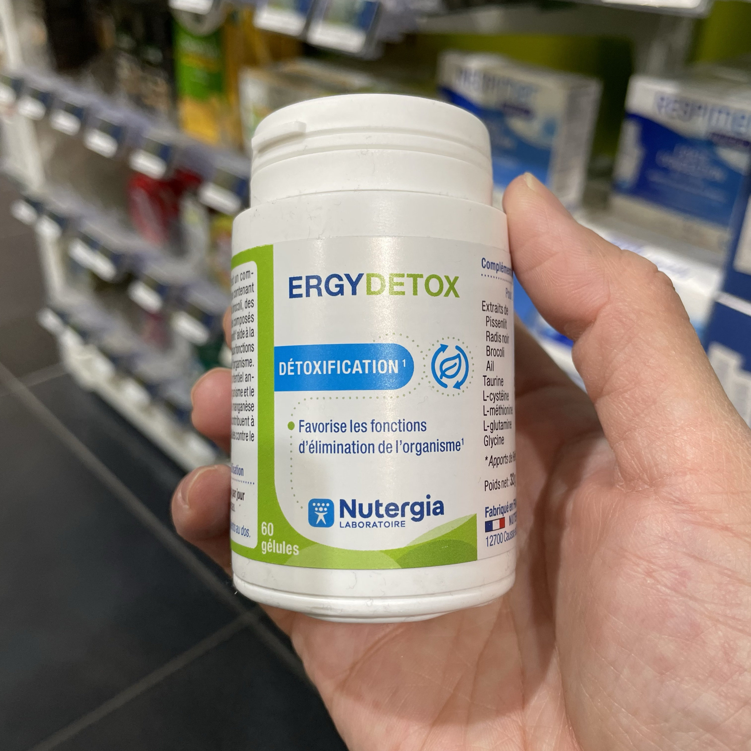 法国版Nutergia ERGY DETOX排du益肝胶囊谷氨酰抗氧化改善 60粒