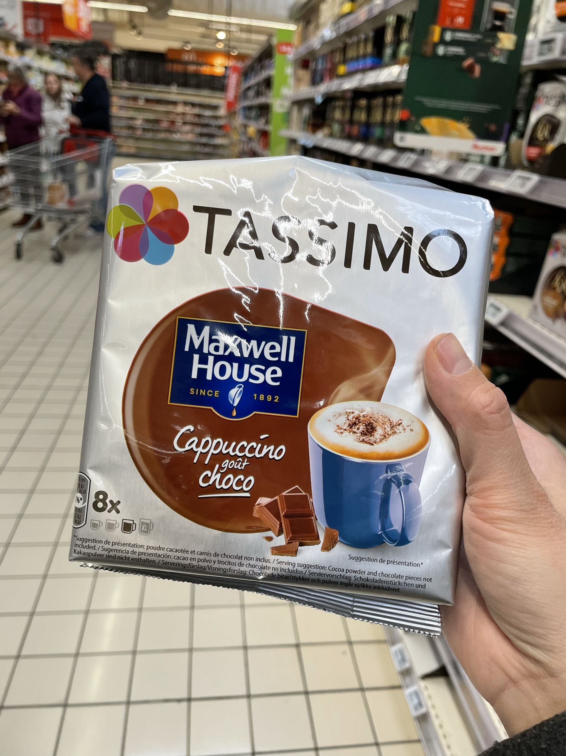 法国版麦斯威尔Tassimo博士咖啡拿铁摩卡巧克力咖啡胶囊8杯