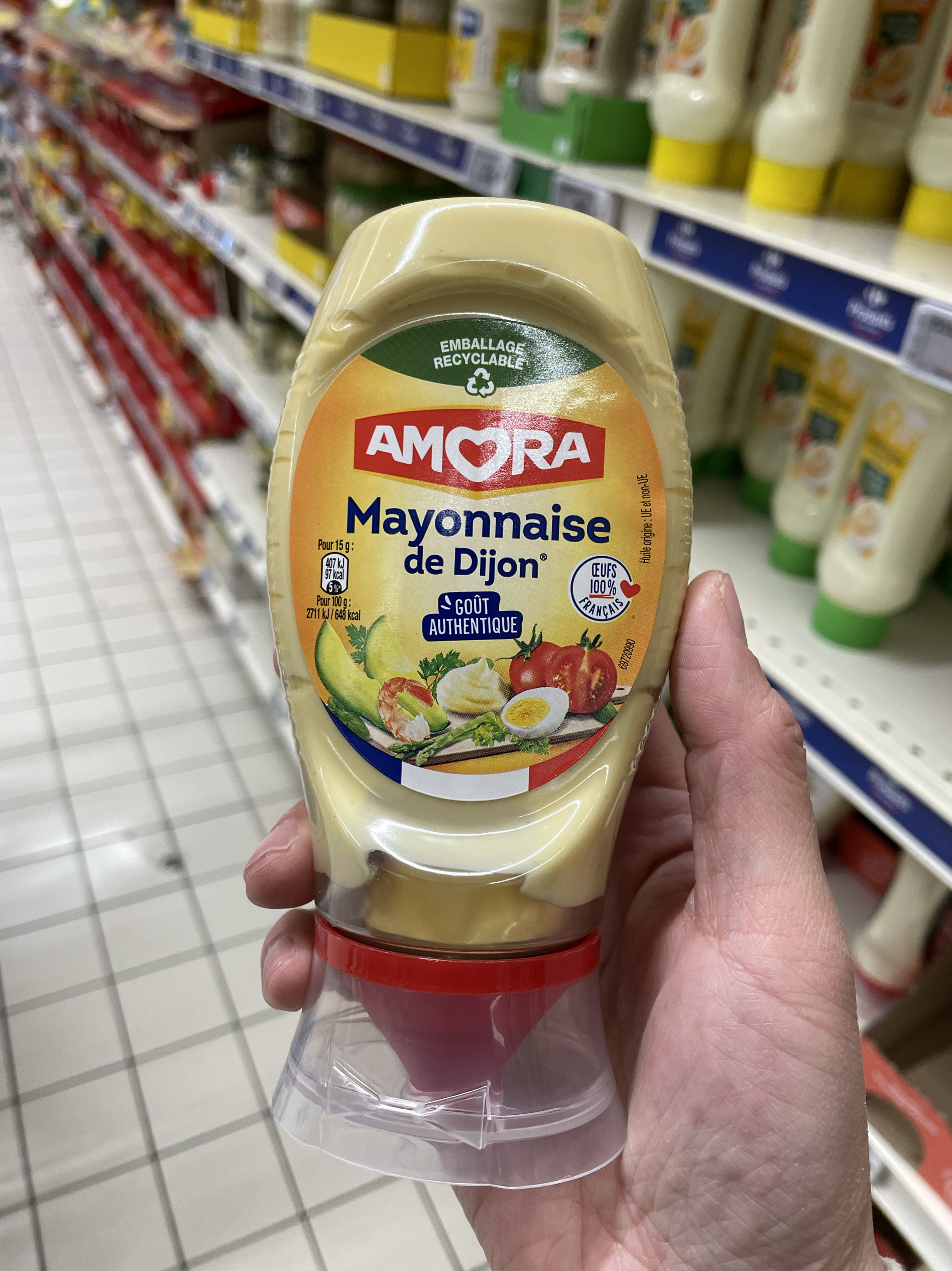 法国本土版AMORA婴幼儿可吃沙拉酱蛋黄牛油果酱无防腐剂235g/415g