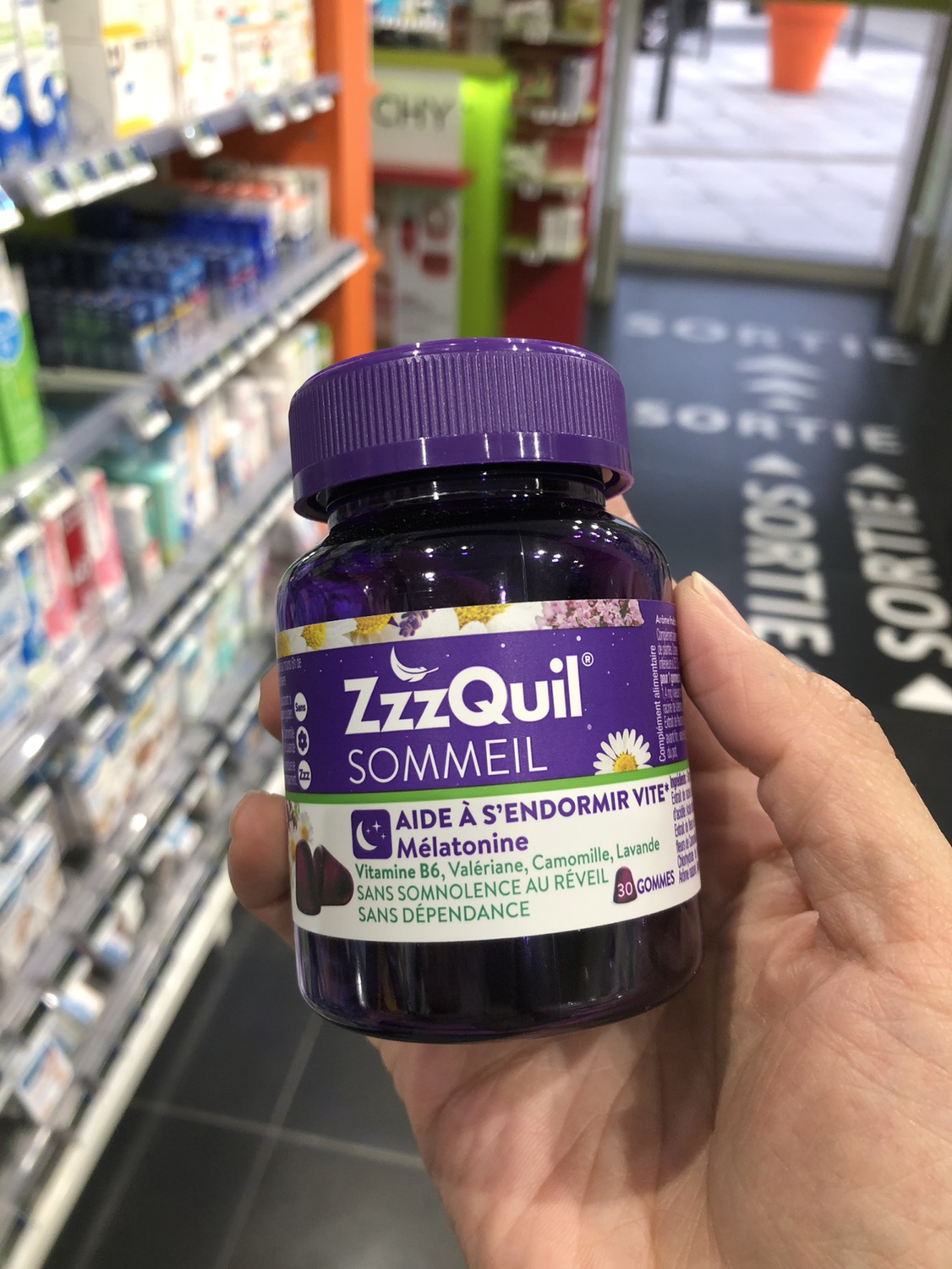 法国版ZzzQuil Sommeil褪黑素助眠软糖无香精防腐剂洋甘菊30粒