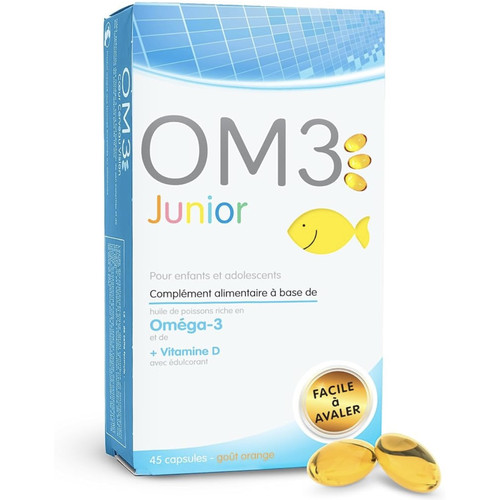 法国版OM3 青少年鱼油omega3增强学生记忆力DHA补脑儿童软胶囊