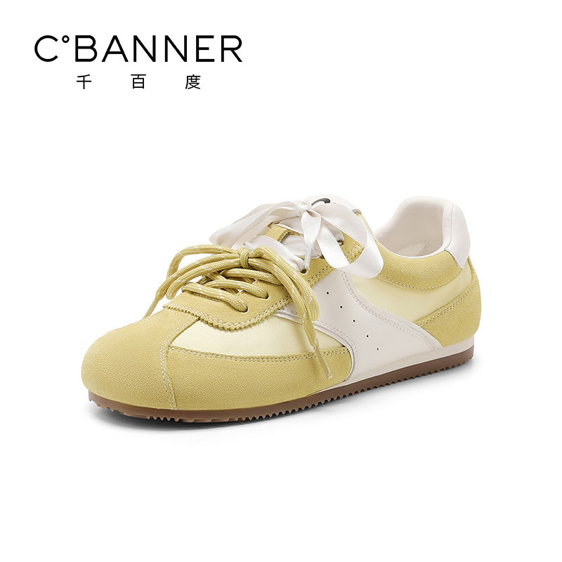千百度双鞋带德训鞋女春秋新款百搭平底舒适运动鞋复古轻便休闲鞋,女鞋,德训鞋,淘宝优惠券,粉丝福利购,淘宝优惠卷