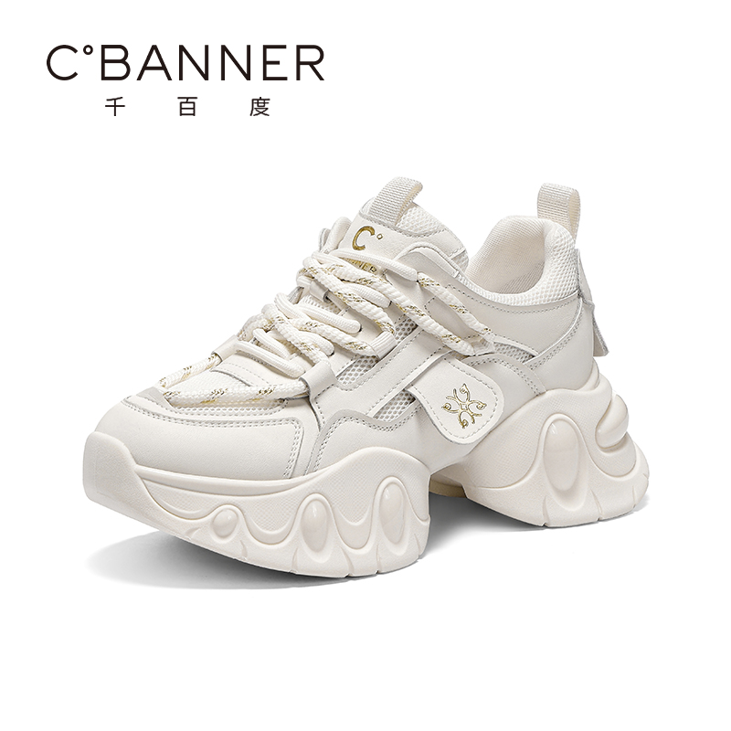 千百度老爹鞋春季新款休闲松糕鞋