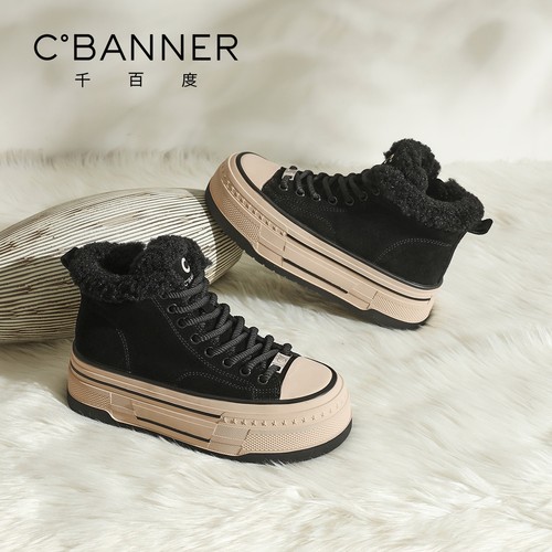 千百度2025冬季新款增高帆布鞋