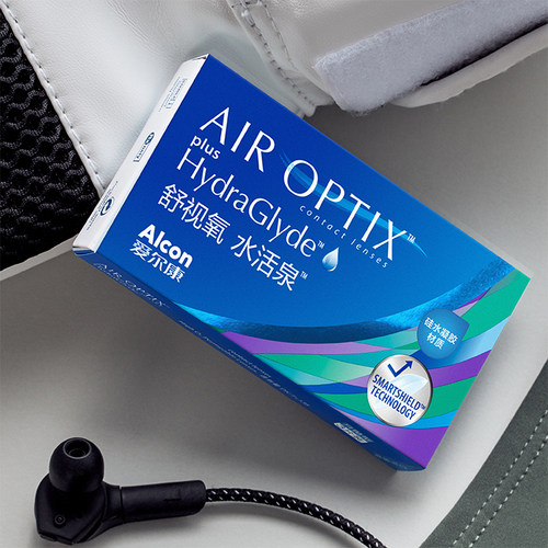爱尔康舒视氧水活泉月抛6/12片近视隐形眼镜硅水凝胶透明高透氧