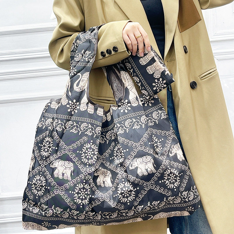 韩国大号旅行包妈咪包防水超市购物袋可折叠收纳包轻袋子买菜包