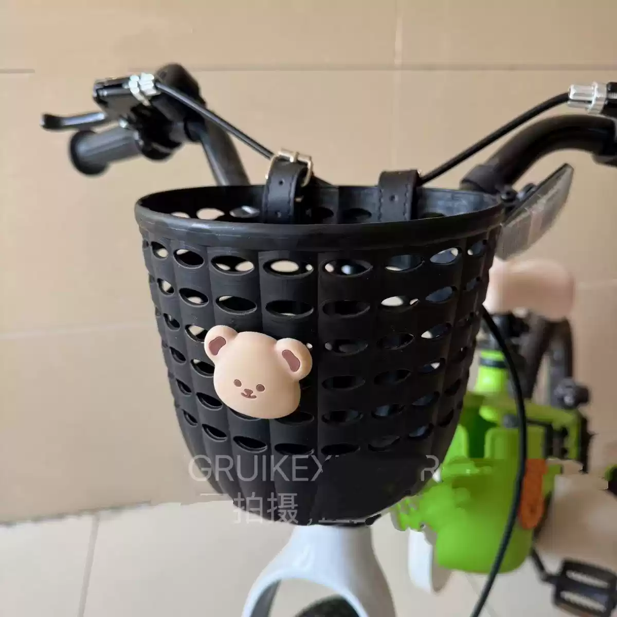 可爱卡通儿童自行车复古编织车篮