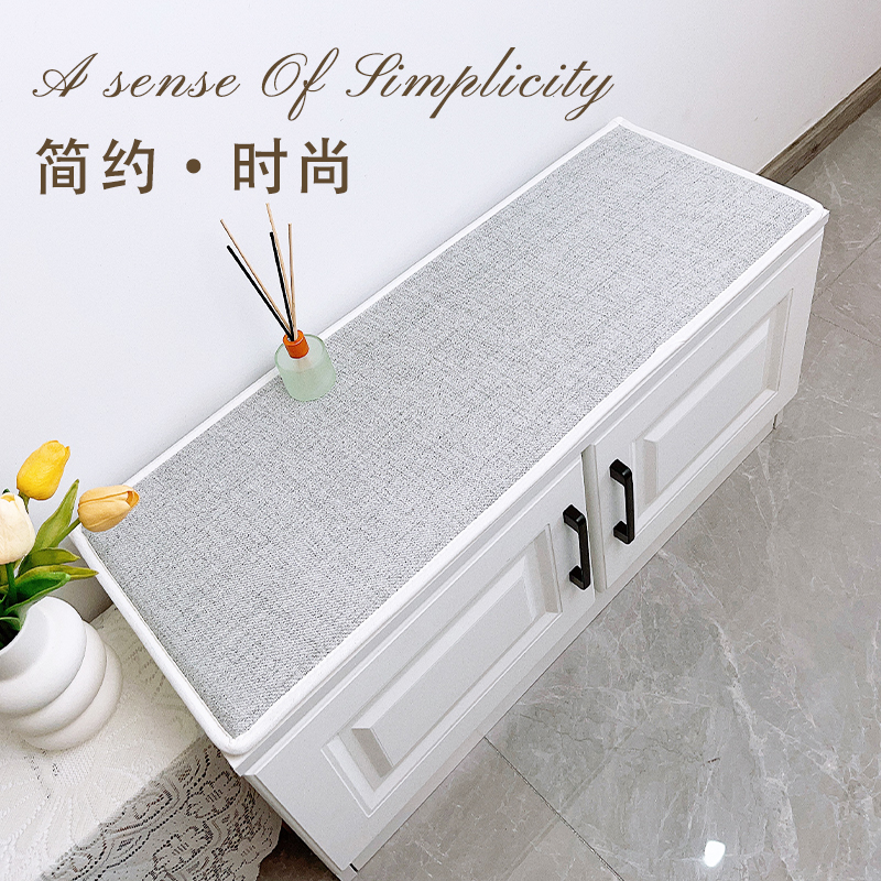 仿棉麻换鞋凳简约鞋柜垫