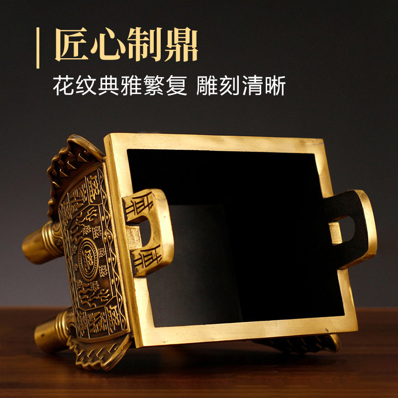 名优阁祥龙盛鼎高端摆件超A级黄铜锻造办公室客厅摆放送礼皆宜
