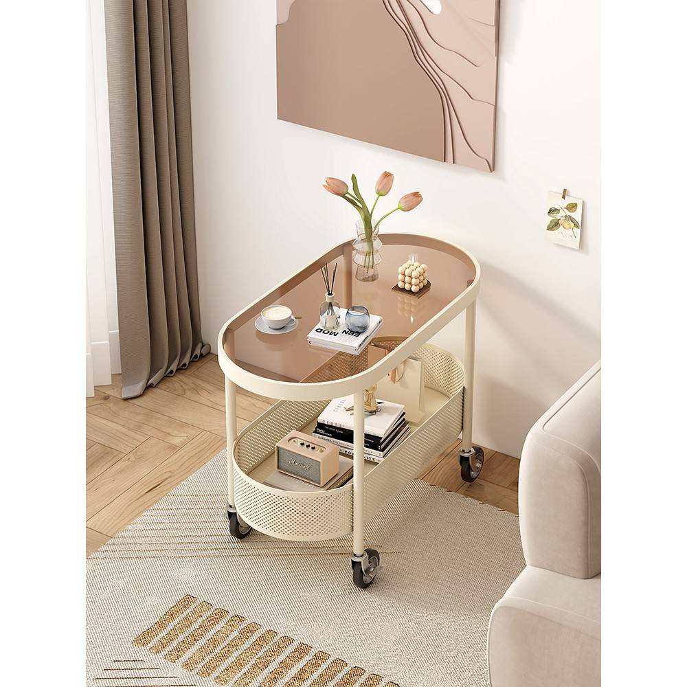 几款油89451璃可移动奶沙玻发小边几边新风侧厅简约床头柜边小茶