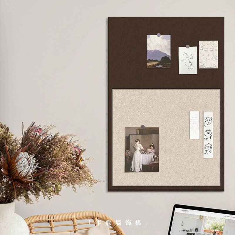 毡木记板照墙饰免打软孔留挂墙片板展毛板示墙板板面言装事66824