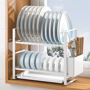 厨房碗碟沥水架窄款 水槽碗架窗台面放碗碟收纳架碗筷架碗盘置物架