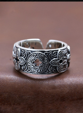 新款唐草纹戒指男款复古高级感潮