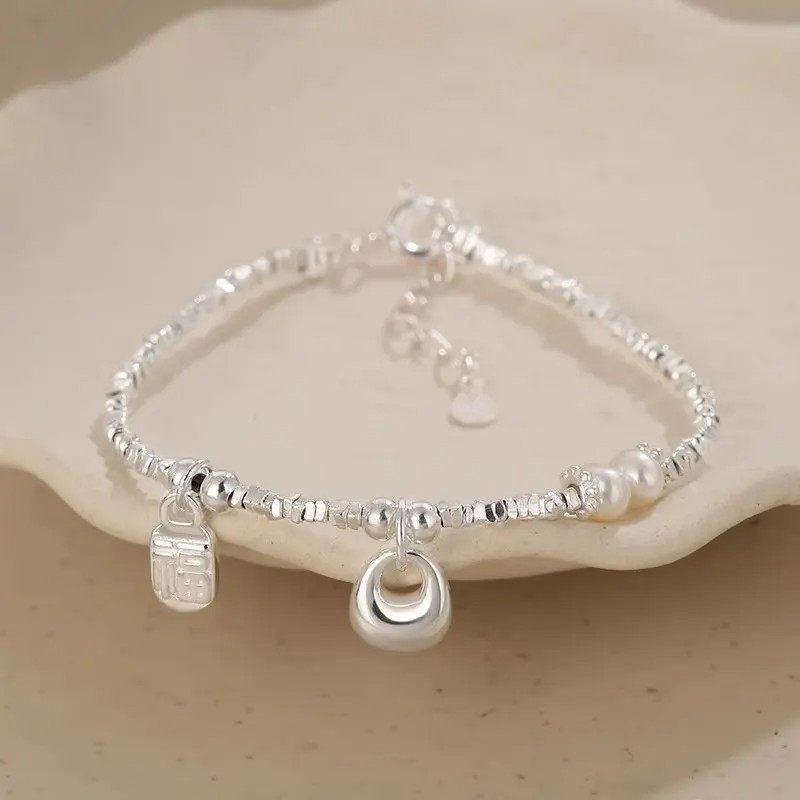 S925银新款小胖福小秤砣手链新中式国风福牌小众高级感手串手饰