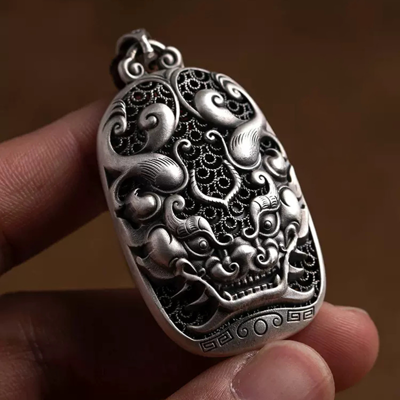 新款复古镂空貔貅男女士项链个性