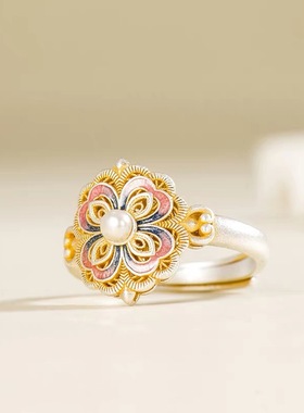 925镀银2025新款花丝繁花戒