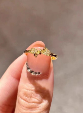新款蝴蝶结戒指女小众设计高级感