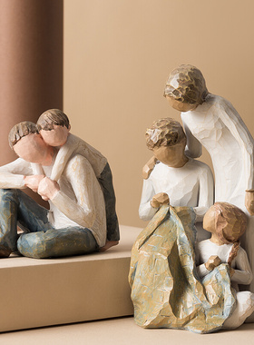 创意家居饰品简约树脂人物摆件客厅酒柜电视柜装饰小摆设雕塑礼物