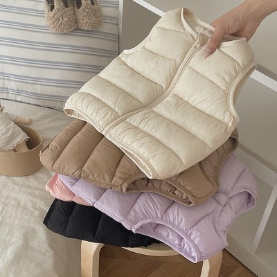 儿童羽绒棉马甲男童女童背心中小童保暖坎肩宝宝百搭内胆校服神器