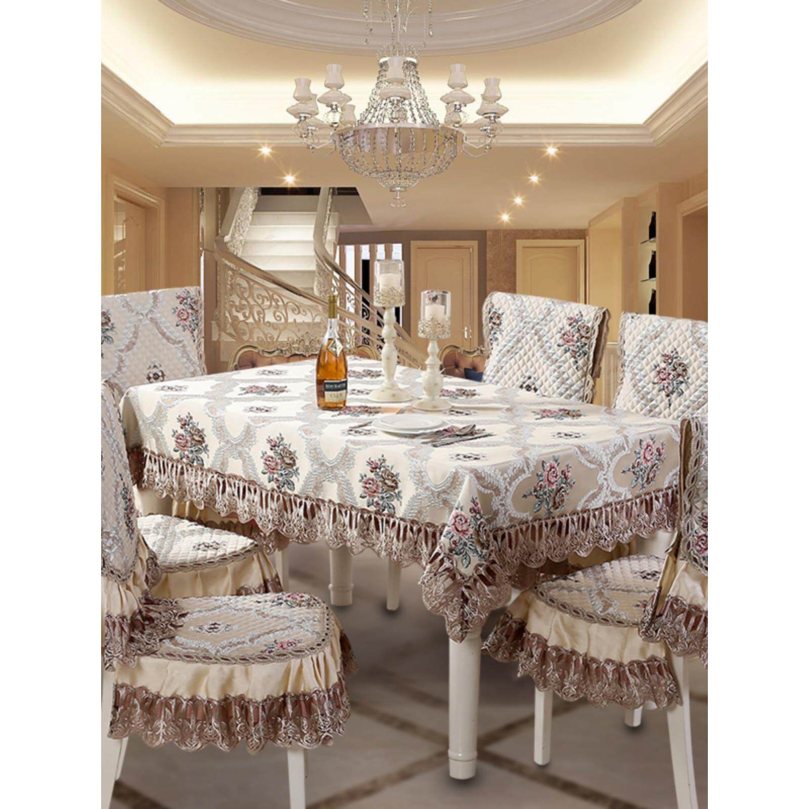 高端欧式餐布桌套茶图兰朵桌几桌布布艺长形台布椅子套罩方餐桌椅