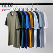 t恤男女基础款 230g美式 重磅纯棉短袖 纯色oversize打底白色TEE