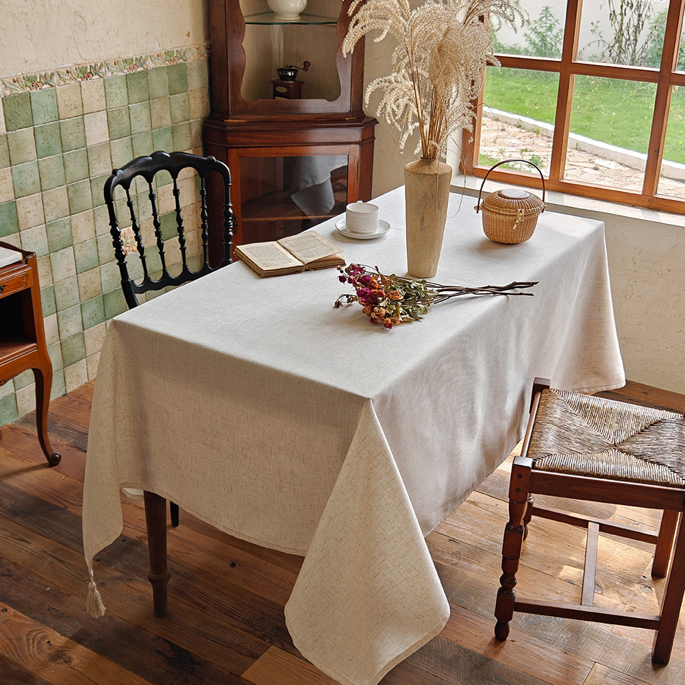 美式桌布法欧式复古纯色简约长方形家用ins纯色北欧拍摄道具桌布